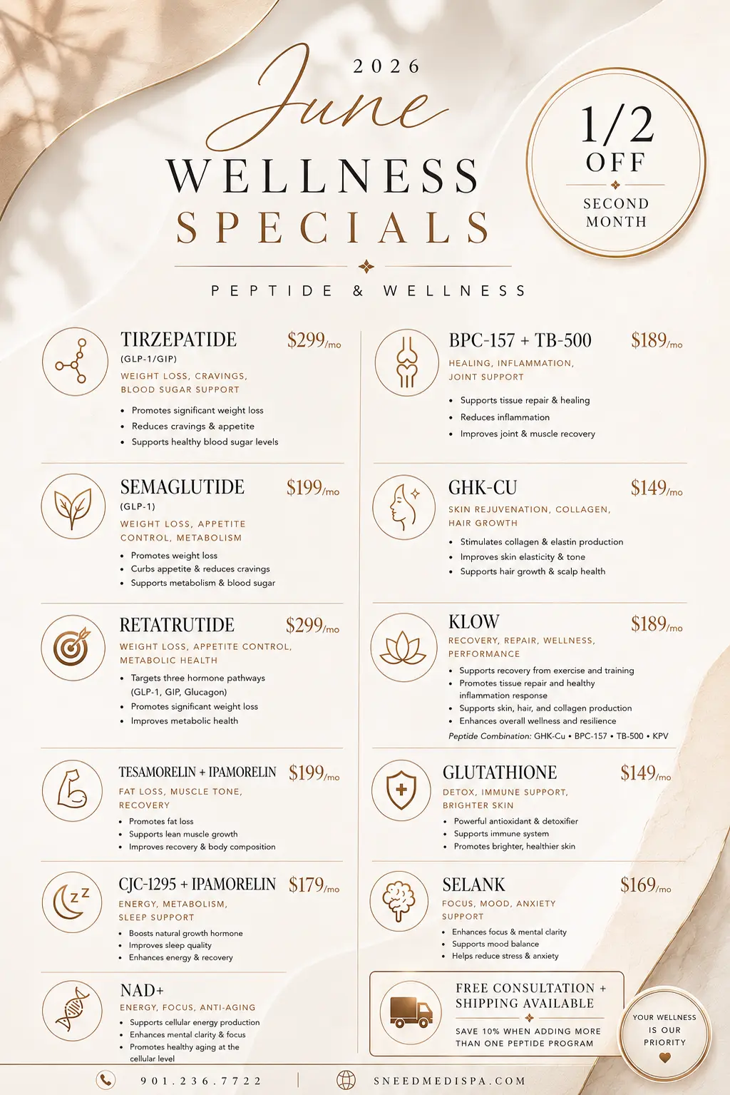 June specials for Sneed Medispa.
