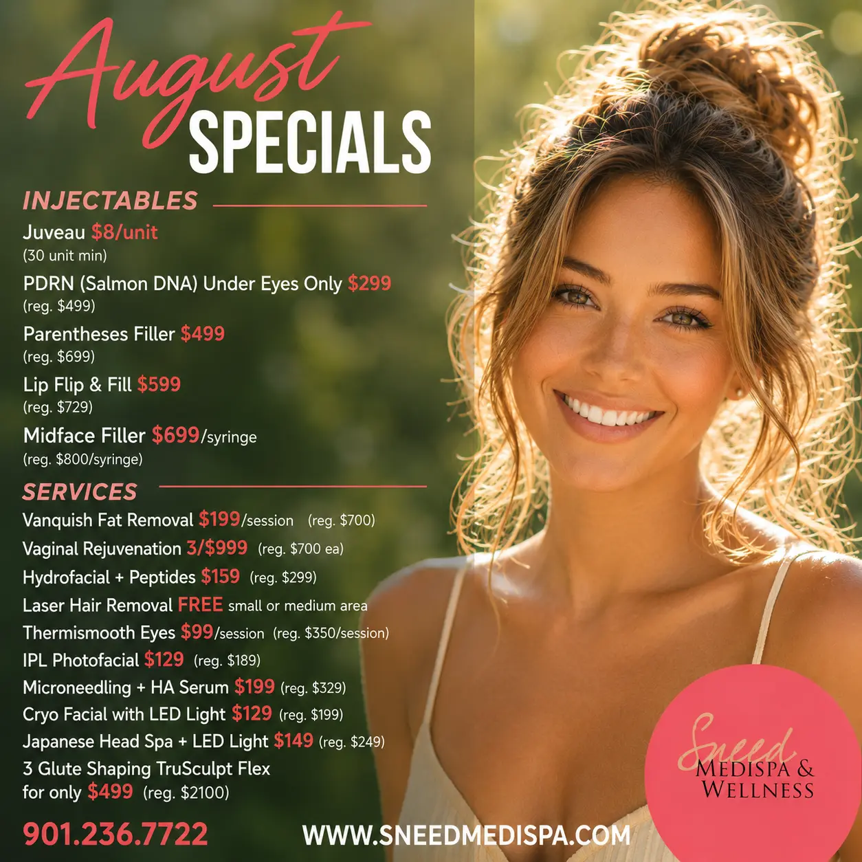 June specials for Sneed Medispa.