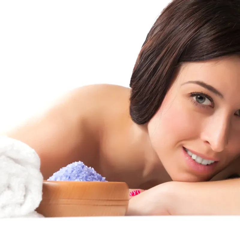 Woman relaxing at the spa.