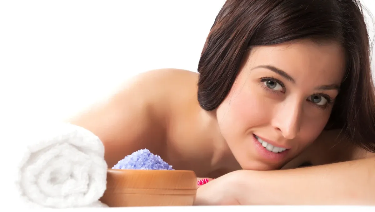 Woman relaxing at the spa.